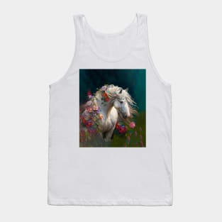 White Unicorn Horse Tank Top